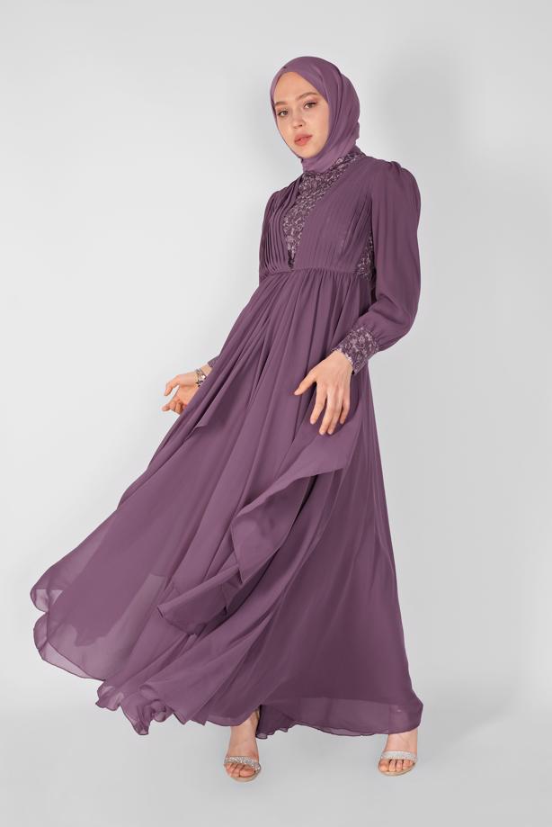 Vêtements hijab  EMBROIDERED EVENING DRESS  42110  - TRENDTESETTÜR
