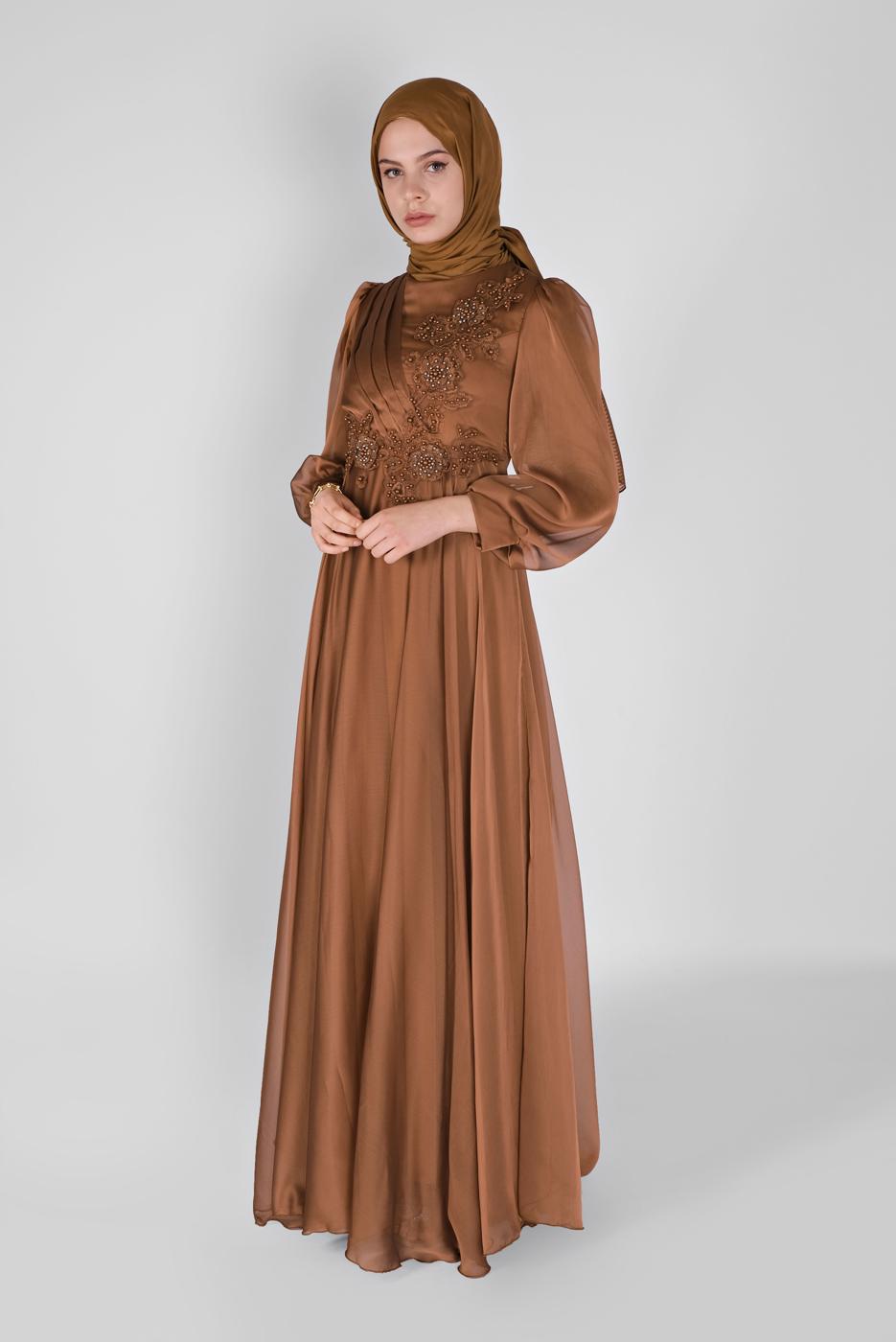 Hijab clothing TABA BEAD EMBROIDERED EVENING DRESS 43110 