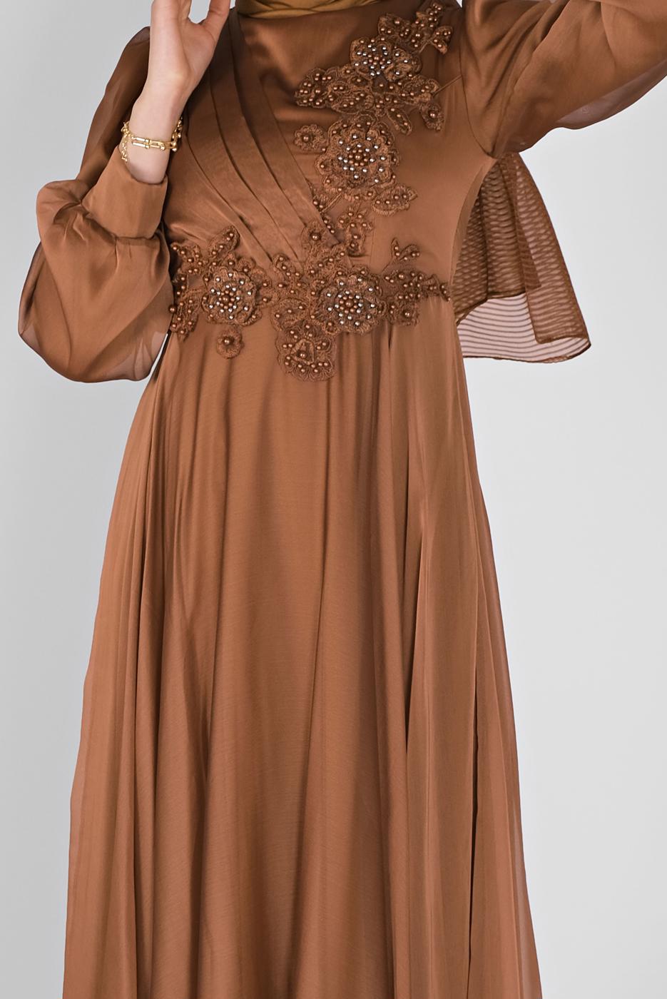 Hijab clothing TABA BEAD EMBROIDERED EVENING DRESS 43110 