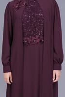 Vêtements hijab PRUNE ROBE DE SOIRÉE BRODÉE DÉTAIL PAILLETTES 52788