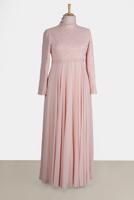 Vêtements hijab POUDRE ROBE DE SOIRÉE EN DENTELLE ALVİNA 5479