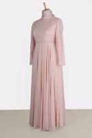 Vêtements hijab POUDRE ROBE DE SOIRÉE EN DENTELLE ALVİNA 5479