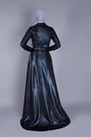 Tesettür giyim LACİVERT ALVİNA HAKİM YAKA ABİYE İŞLEMELİ İKİLİ ELBİSE 5487	