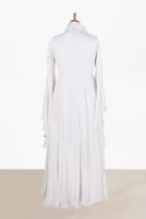 Tesettür giyim KREM ALVİNA ŞİFON ABİYE ELBİSE T 5517