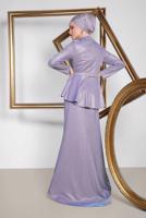 Hijab clothing PURPLE ALVİNA SILVERY FİSH EVENING DRESS 5552  