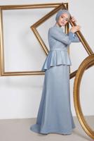 Vêtements hijab BLEU ROBE DE SOIRÉE POISSON ARGENTÉ ALVINA 5552