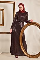 Tesettür giyim BORDO ALVİNA PUL İŞLEMELİ ABİYE 5585