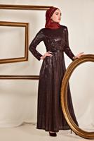 Tesettür giyim BORDO ALVİNA PUL İŞLEMELİ ABİYE 5585