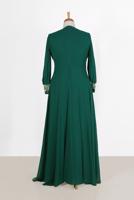 Vêtements hijab VERT ALVINA ROBE DE SOIRÉE EN MOUSSELINE AVEC GEM DETAILS 5916