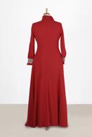 Vêtements hijab ROUGE BORDEAUX ALVINA ROBE DE SOIRÉE EN MOUSSELINE AVEC GEM DETAILS 5916