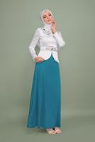 Tesettür giyim MAVİ BEBE YAKA İŞLEMELİ ABİYE T 5938