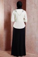 Tesettür giyim SİYAH ALVİNA TAŞ DETAYLI ABİYE ELBİSE T 5944