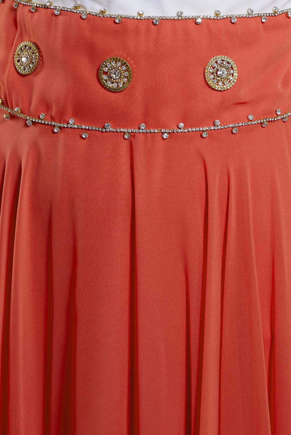 Tesettür giyim MERCAN ALVİNA ŞİFON ABİYE ELBİSE T 5950