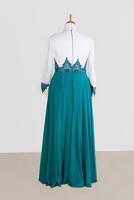 Vêtements hijab BLEU ALVİNA GEM DETAIL GUIPURED ROBE DE SOIRÉE EN MOUSSELINE 5952