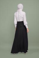 Tesettür giyim SİYAH İNCİ VE İŞLEME DETAYLI ŞİFON ABİYE ELBİSE 5954 