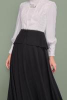 Tesettür giyim SİYAH İNCİ VE İŞLEME DETAYLI ŞİFON ABİYE ELBİSE 5954 