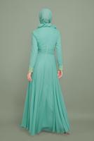 Tesettür giyim YEŞİL YALDIZ DETAYLI ABİYE ELBİSE T 5967