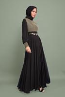 Tesettür giyim SİYAH YALDIZLI ŞİFON ABİYE T 5969 