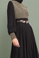 Tesettür giyim SİYAH YALDIZLI ŞİFON ABİYE T 5969 