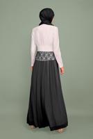 Tesettür giyim SİYAH DANTELLİ TÜLLÜ ABİYE 5980