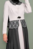 Tesettür giyim SİYAH DANTELLİ TÜLLÜ ABİYE 5980