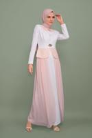 Vêtements hijab POUDRE ROBE DE SOIRÉE DENTELLE TULLE 5980