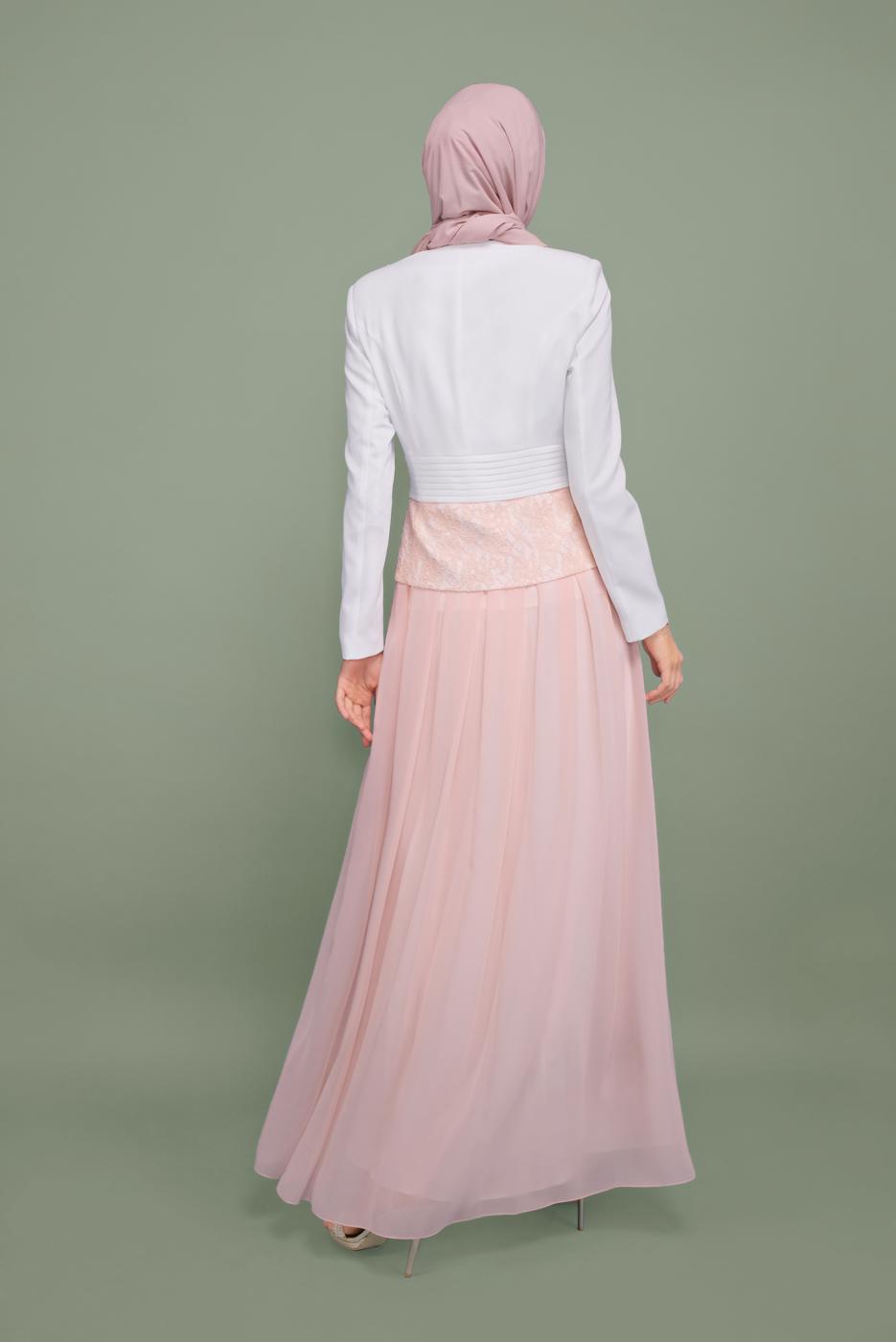 Vêtements hijab POUDRE ROBE DE SOIRÉE DENTELLE TULLE 5980