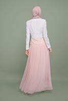 Vêtements hijab POUDRE ROBE DE SOIRÉE DENTELLE TULLE 5980