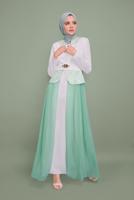 Vêtements hijab VERT ROBE DE SOIRÉE DENTELLE TULLE 5980