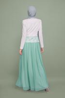 Vêtements hijab VERT ROBE DE SOIRÉE DENTELLE TULLE 5980