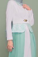 Vêtements hijab VERT ROBE DE SOIRÉE DENTELLE TULLE 5980