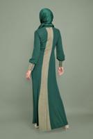 Tesettür giyim YEŞİL YALDIZ DETAYLI ABİYE ELBİSE 5984 