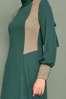 Tesettür giyim YEŞİL YALDIZ DETAYLI ABİYE ELBİSE 5984 