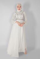 Vêtements hijab CRÈME ROBE DE SOIRÉE EN TULLE  72110 