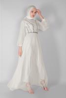 Vêtements hijab CRÈME ROBE DE SOIRÉE EN TULLE  72110 