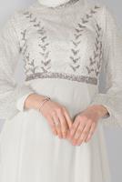 Vêtements hijab CRÈME ROBE DE SOIRÉE EN TULLE  72110 