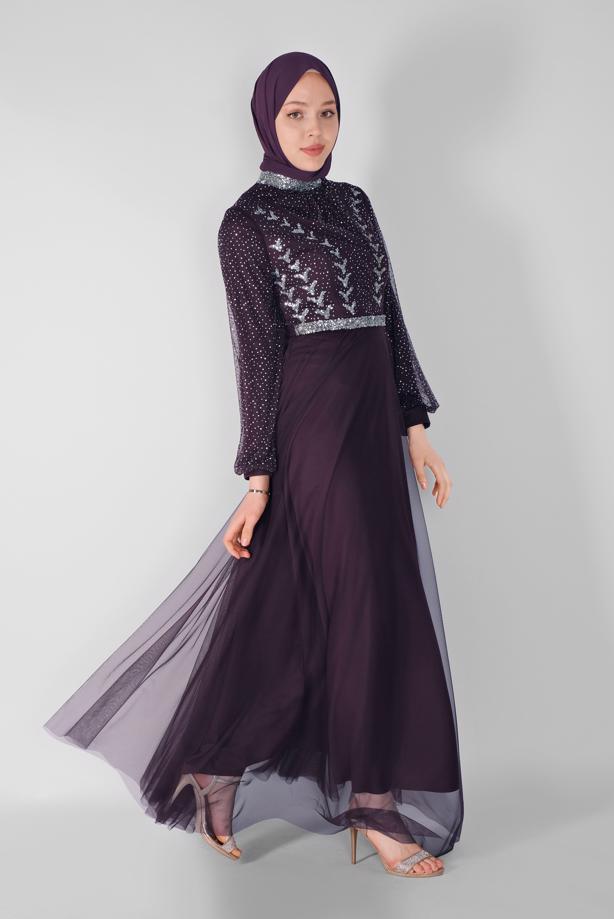 Vêtements hijab  TULLE EVENING DRESS 72110 - TRENDTESETTÜR