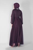Vêtements hijab POURPRE ROBE DE SOIRÉE EN TULLE  72110 