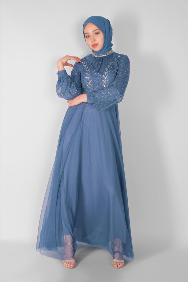 Vêtements hijab  TULLE EVENING DRESS 72110 - TRENDTESETTÜR
