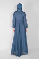 Hijab clothing NAVY BLUE TULLE EVENING DRESS 72110