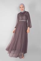 Hijab clothing PINK TULLE EVENING DRESS 72110