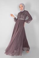 Hijab clothing PINK TULLE EVENING DRESS 72110