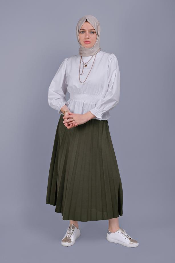 Hijab-Kleidung  LASTİK DETAYLI BLUZ 052  - TRENDTESETTÜR