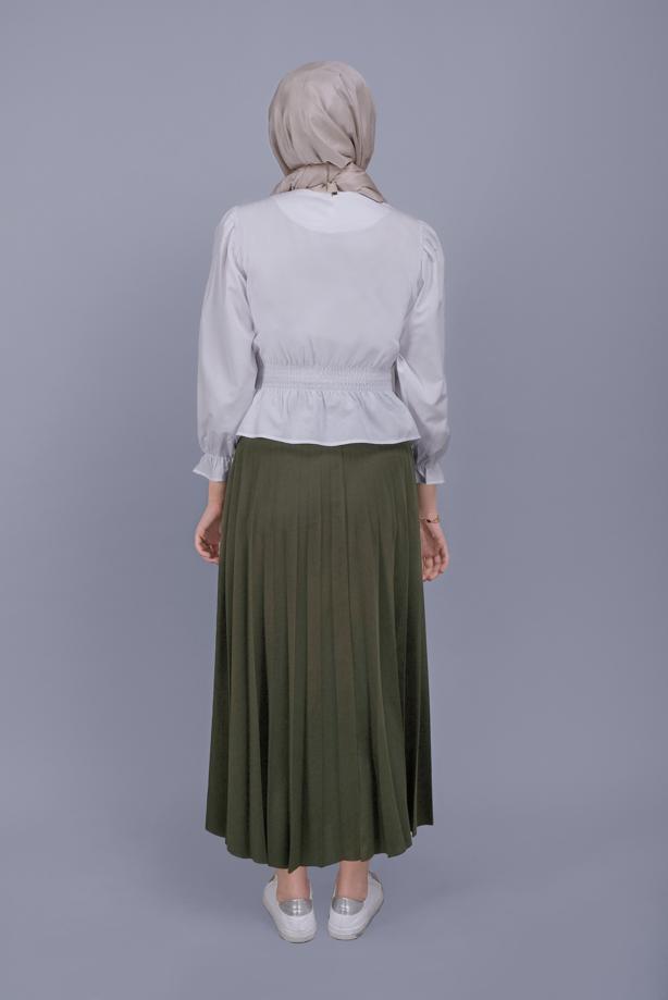 Hijab-Kleidung  LASTİK DETAYLI BLUZ 052  - TRENDTESETTÜR