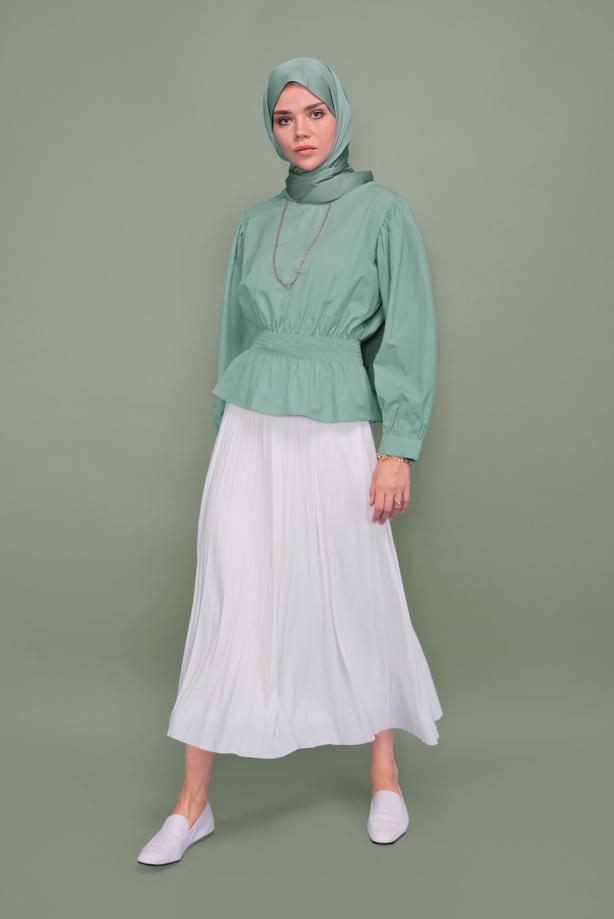 Vêtements hijab  ELASTIC AT THE WAIST BLOUSE 502  - TRENDTESETTÜR