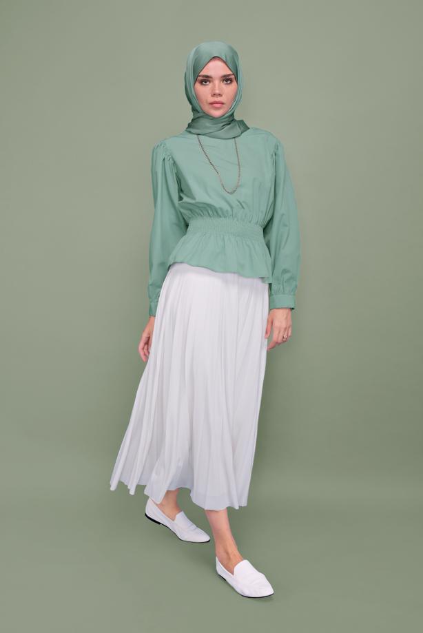 Vêtements hijab  ELASTIC AT THE WAIST BLOUSE 502  - TRENDTESETTÜR