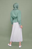 Vêtements hijab VERT CHEMISIER ÉLASTIQUE À LA TAILLE 502