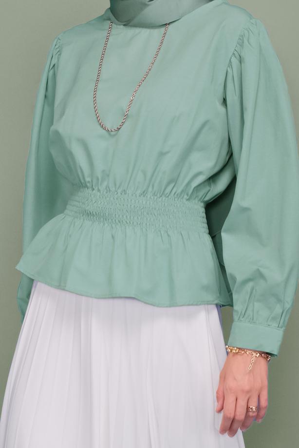 Vêtements hijab  ELASTIC AT THE WAIST BLOUSE 502  - TRENDTESETTÜR