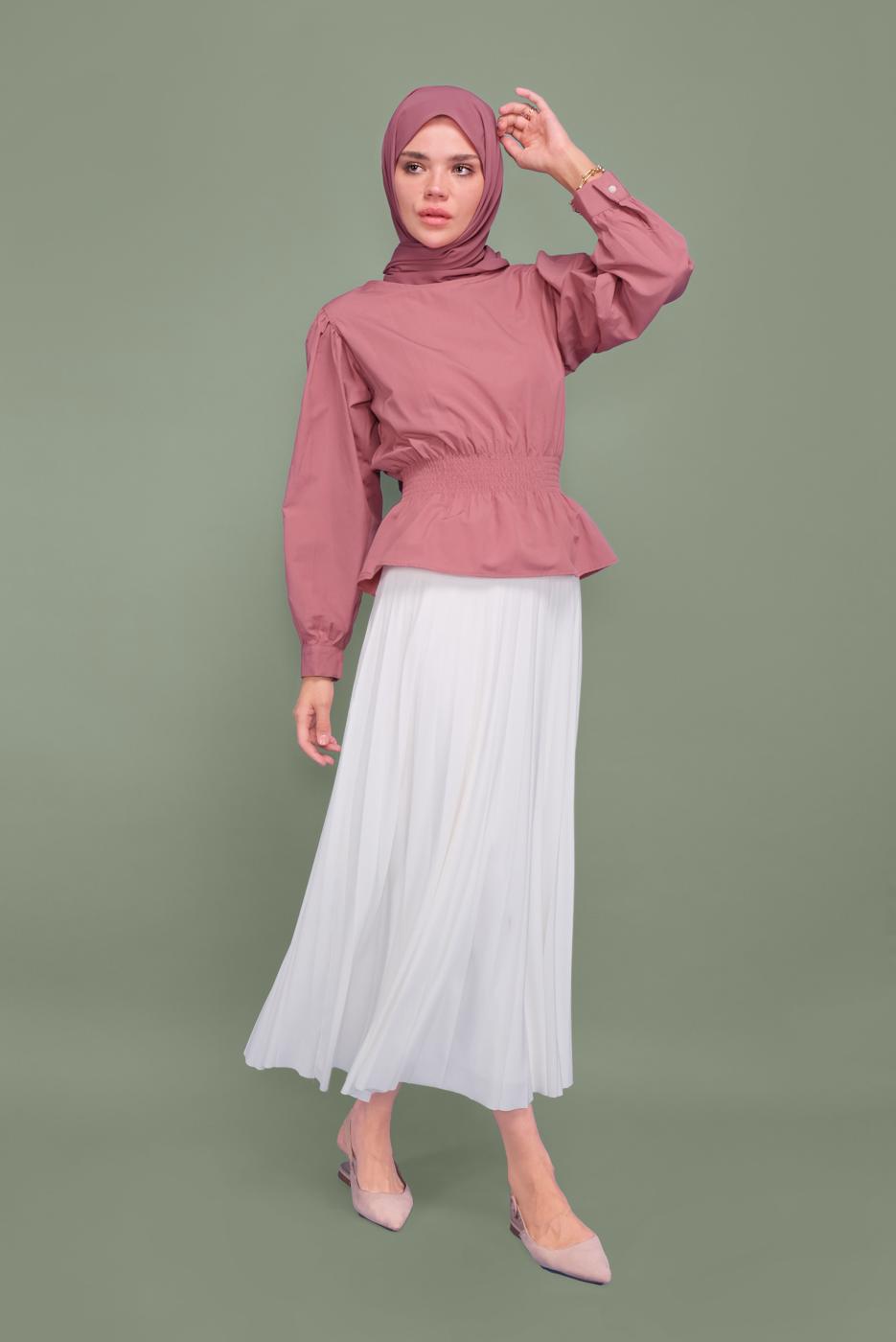 Vêtements hijab ROSE CHEMISIER ÉLASTIQUE À LA TAILLE 502