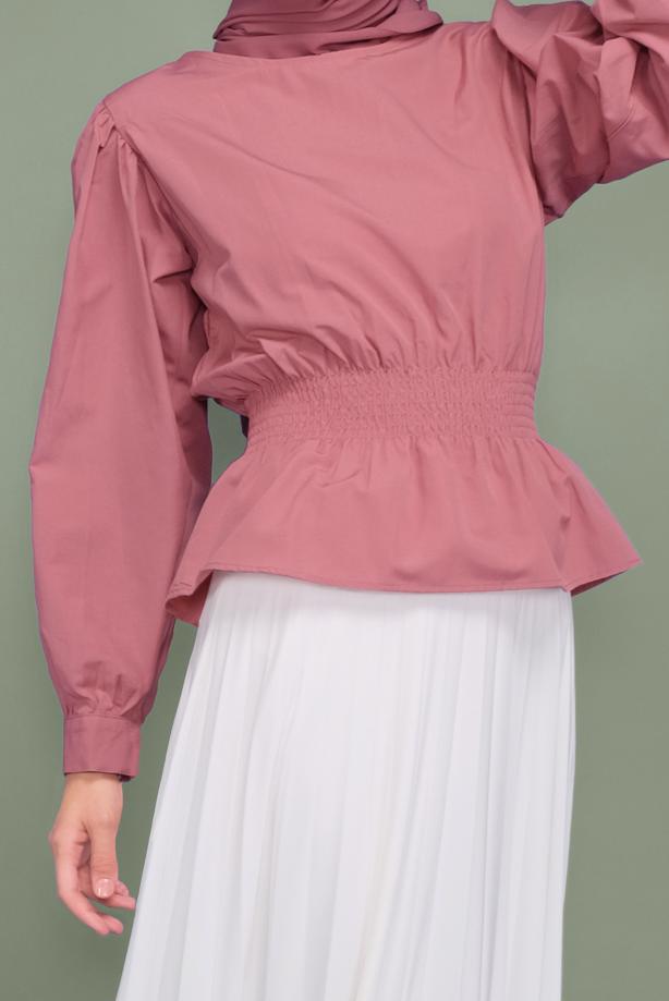 Vêtements hijab  ELASTIC AT THE WAIST BLOUSE 502  - TRENDTESETTÜR